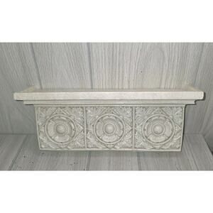 Vintage Hermitage Architectural Corbel Wall Display Shelf Antique White Floral